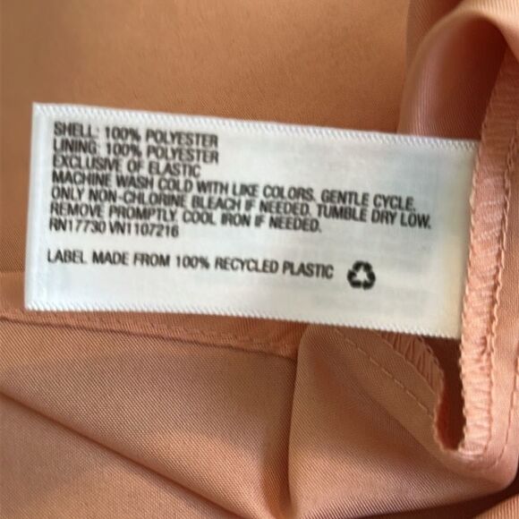NWOT Prologue Peach Hi-Lo dress with smocked waistband & button front - Picture 10 of 10